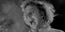 A crazed Dr. Frankenstein from the movie Young Frankenstein.  "It's alive!"